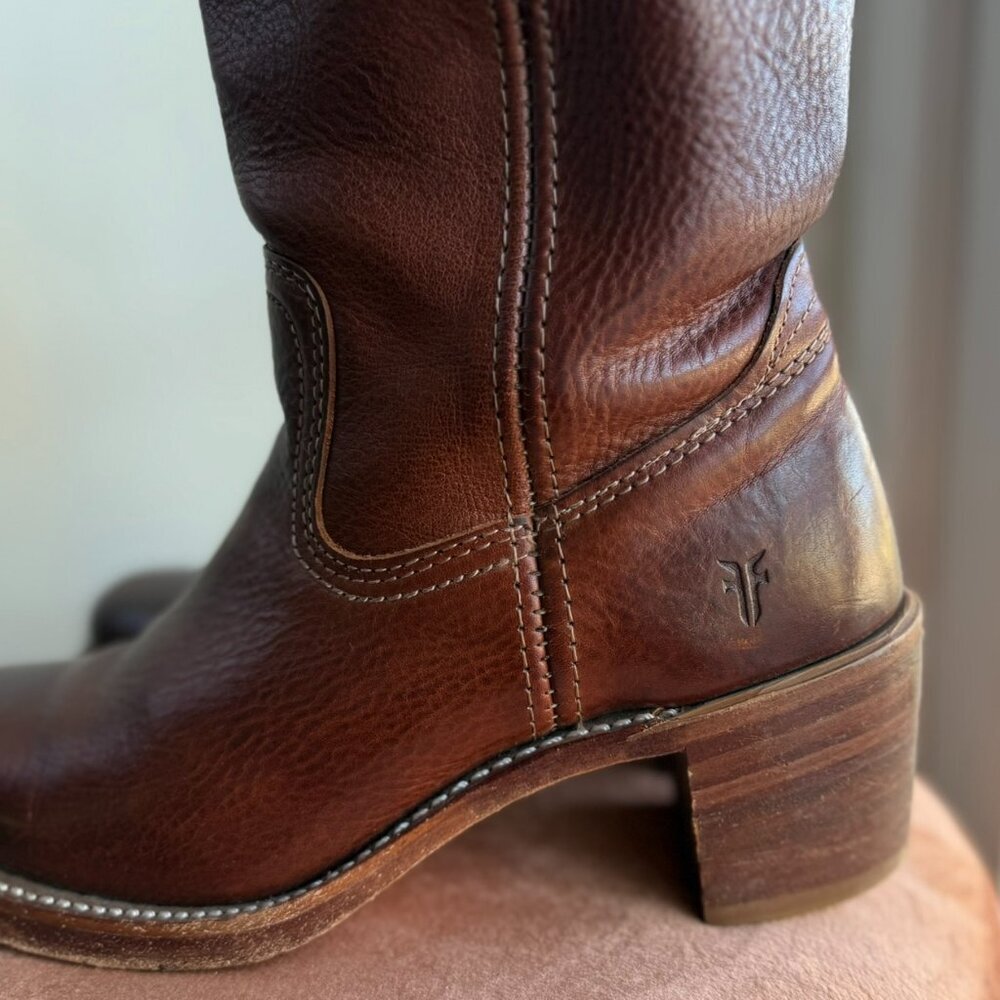 Frye - Campus 14L Tall Leather Boots Saddle - Women’s 6.5​ - Picture 7 of 15